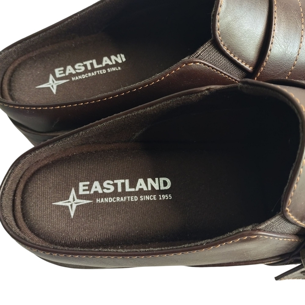 Eastland Erin Slides Mules Clogs Women Brown Faux Leather Buckle Size 9.5M - Picture 6 of 13